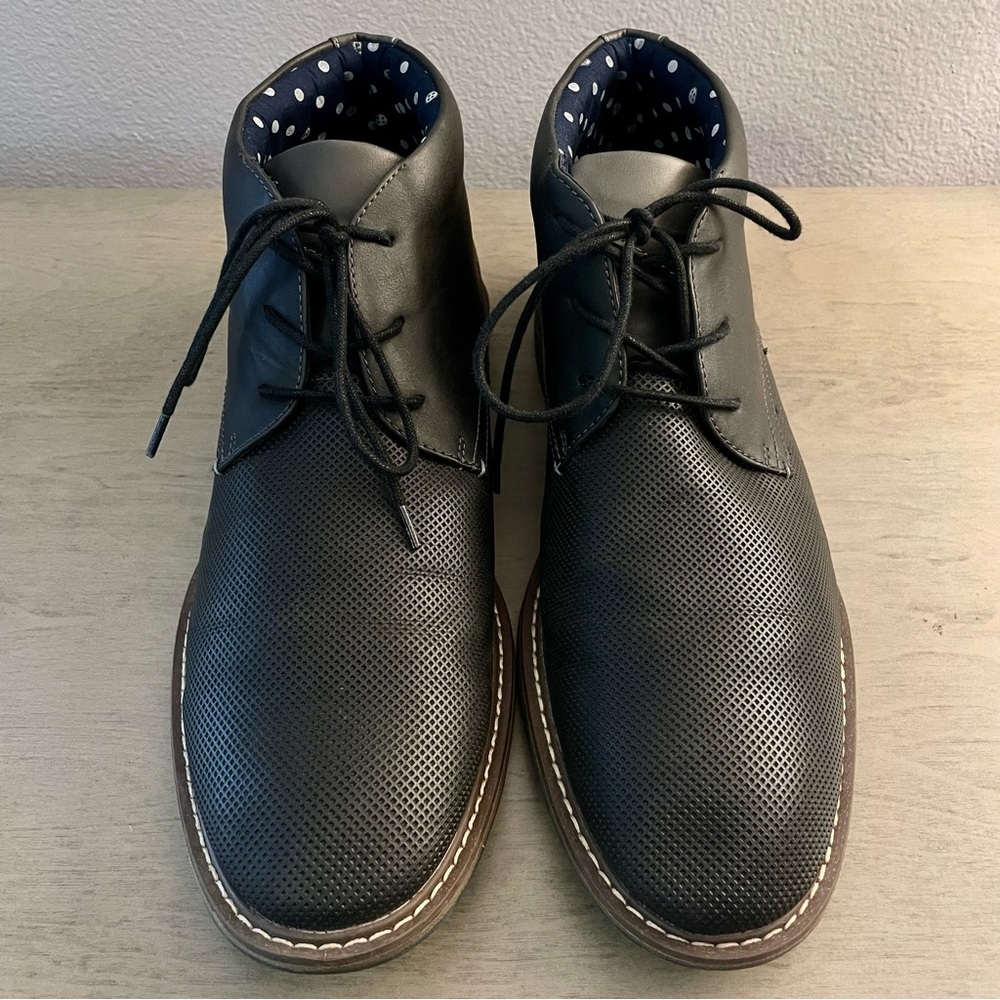 MADDEN SESTIN BLACK CHUKKA BOOTS SZ 13M LACE-UP EXCELLENT